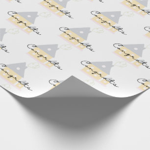 Papel De Presente Parabéns pelo seu novo papel de moldagem doméstica