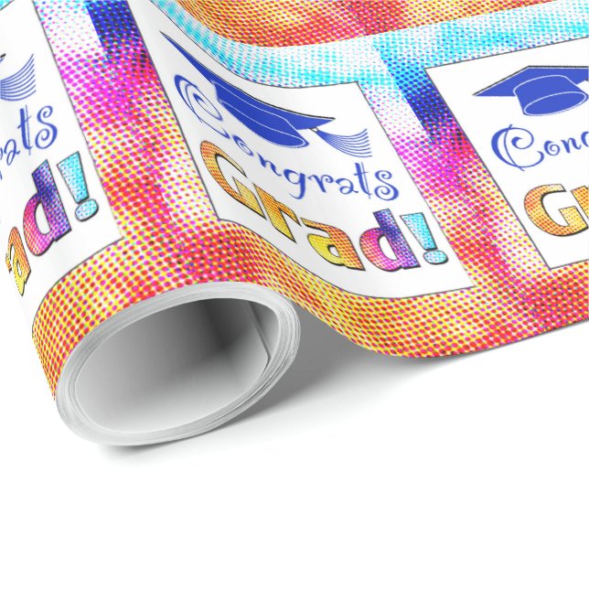 Papel De Presente Parabéns por Formando Cores, Divertido (Ponta do rolo)