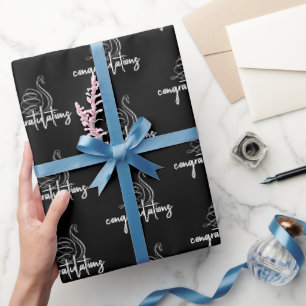 Papel De Presente Parabéns Swan de Casamento