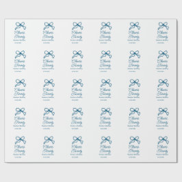 Papel De Presente Parabéns vinte arco azul nome data boho ret