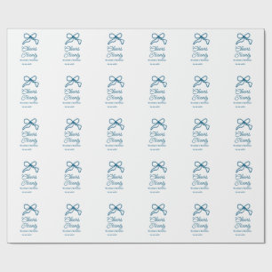 Papel De Presente Parabéns vinte arco azul nome data boho ret