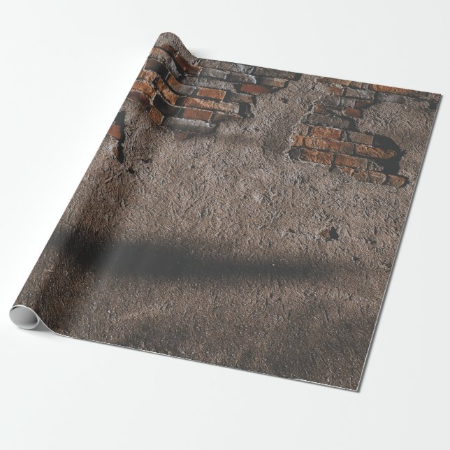 Papel De Presente Parede com tijolos quebrados (Desenrolado)
