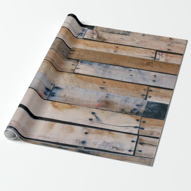 Papel De Presente Parede de madeira castanha (Desenrolado)