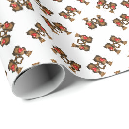 Papel De Presente Pares de Quatis do Dia dos Namorados