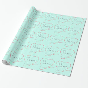 Papel De Presente PARIS Amour com coração