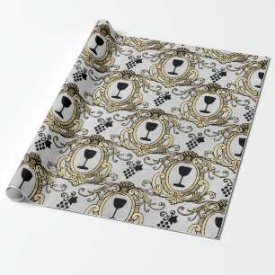Papel De Presente Paris Antigo Falso Dourado Tema Vinho