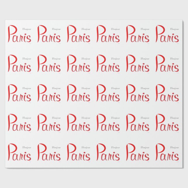 Papel De Presente PARIS Bonjour (Olá) (Aberto)