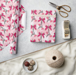 Papel De Presente Paris com um laço