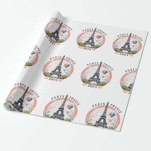 Papel De Presente Paris França 2024 Wrapping Papers, Torre Eiffel