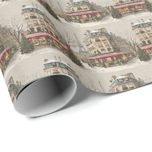 Papel De Presente Paris no inverno (Ponta do rolo)