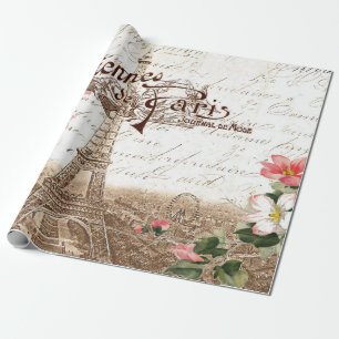 Papel De Presente Paris no poster do primavera 60lb Decoupage que