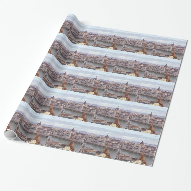 Papel De Presente Parlamento húngaro Budapeste por dia (Desenrolado)