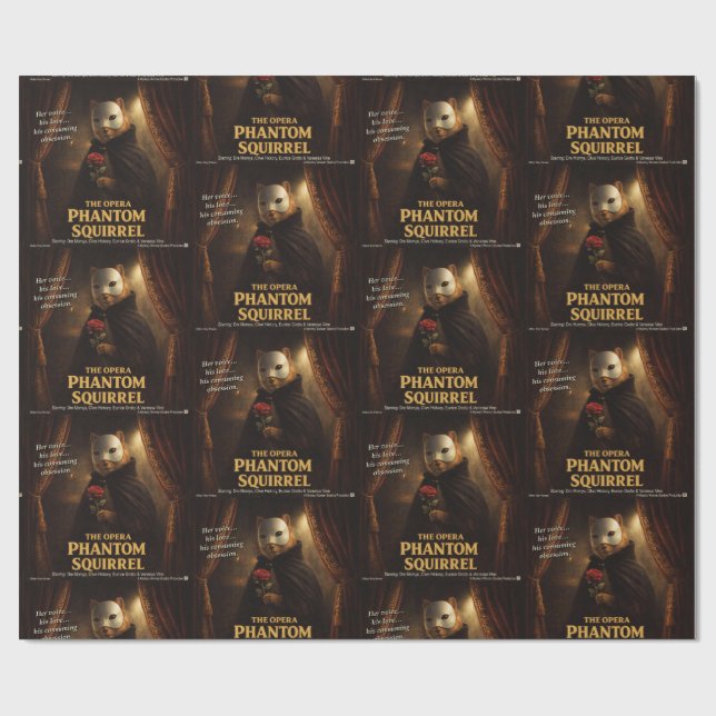 Papel De Presente Paródia de Esquilo Fantasma da Ópera (Aberto)