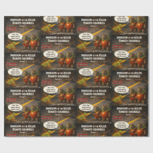 Papel De Presente Paródia do Filme Esquilos Tomates Assassinos