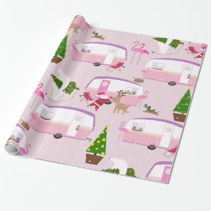 Papel De Presente parque de papais noeis flamingo
