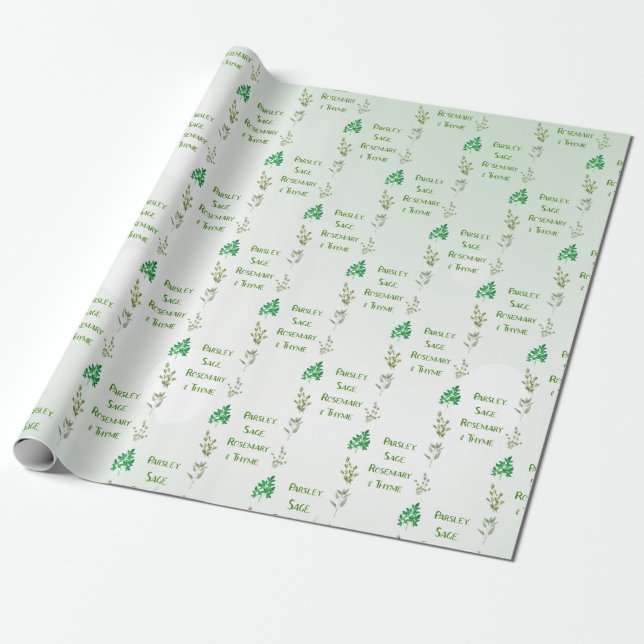 Papel De Presente Parsley Sage Rosemary & Thyme Design (Desenrolado)