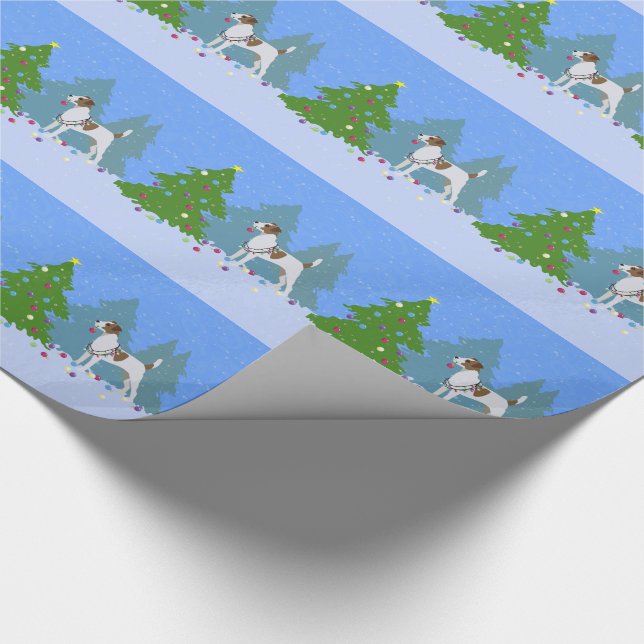 Papel De Presente Parson Russell Terrier Decorando Árvore de Natal (Ponta)