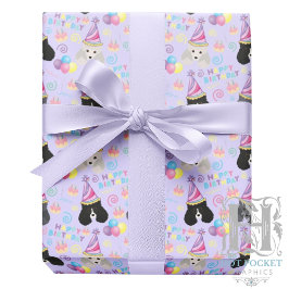 Papel De Presente Parti Poodle Wrapping Paper in Purple