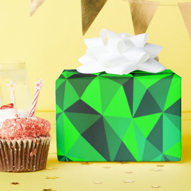 Papel De Presente Partido Abstrato dos Patricinhos dos Verdes Modern (Festa de aniversário)