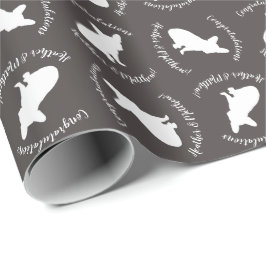 Papel De Presente Partido da Silhouette do Bulldog Francês