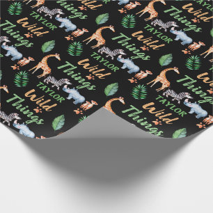 Papel De Presente Partido de aniversário de criança animal do safa