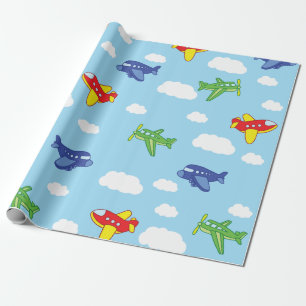 Papel De Presente Partido de primeiro aniversario bonito dos aviões