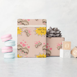 Papel De Presente Partido do Chá de fraldas de Padrão de Lama de Cor