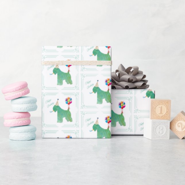 Papel De Presente Parto de Terrier, de roda revestida macia (Chá de bebê)