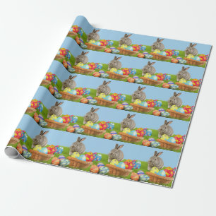 Papel De Presente Páscoa bonita Bunnypara um humor positivo