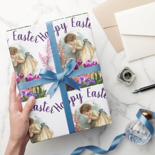 Papel De Presente Páscoa com Flores de Tulip (Presentear)