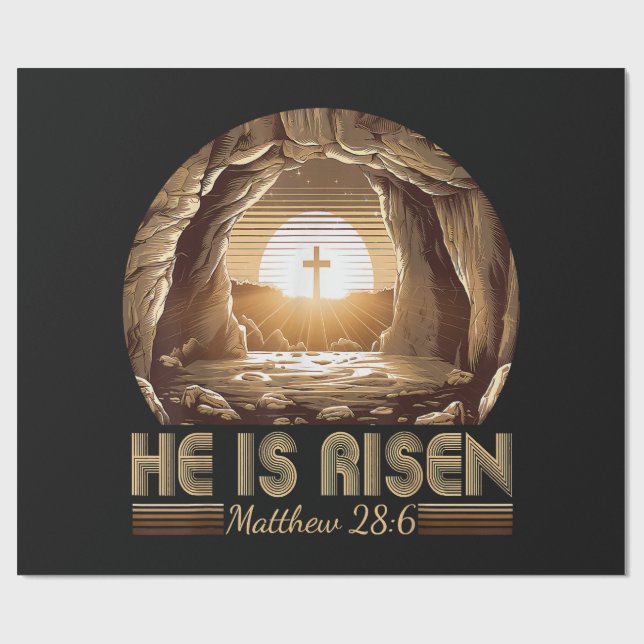 Papel De Presente Páscoa Cristã Ele Ressuscitou Jesus (Aberto)