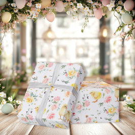 Papel De Presente Páscoa Pintinhos para bebês Primavera Floral
