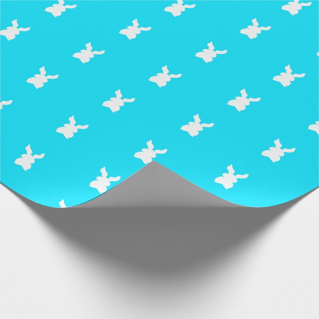 Papel De Presente Páscoa vibrante do coelho azul aqua (Ponta)