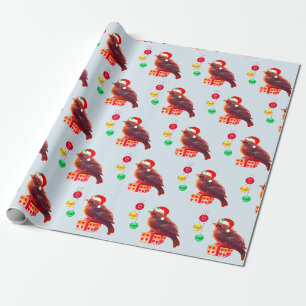 Papel De Presente Passarinho de Natal Fofo