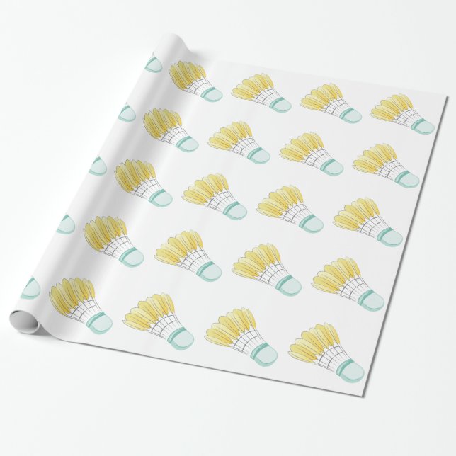 Papel De Presente Passarinho do Badminton (Desenrolado)