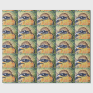 Papel De Presente Pássaro amarelo e preto feroz