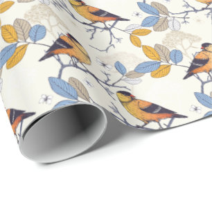 Papel De Presente Pássaro Baltimore Oriole no ramo