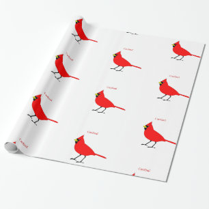 Papel De Presente Pássaro cardinal vermelho Thunder_Cove