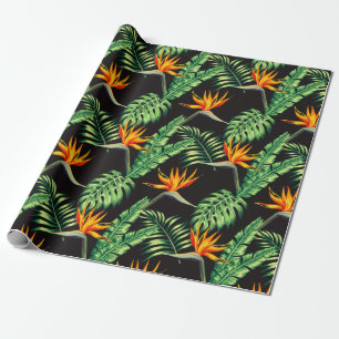 Papel De Presente Pássaro Elegante do Paraíso Tropical Wrapping