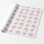 Papel De Presente Pássaro Flamingo Rosa de Natal com Papai Noel<br><div class="desc">Um flamingo rosa engraçado entrando no espírito natalino vestindo um chapéu de Papai Noel. Um único papel de embrulho de Natal tropical de verão que fará seus amigos e família rir. Design de Natal para a praia tropical de Verão ideal para a vossa decoração e presentes de Natal. Personalize o...</div>
