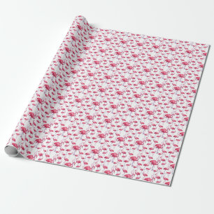 Papel De Presente Pássaro Flamingo Watercolor Exótico