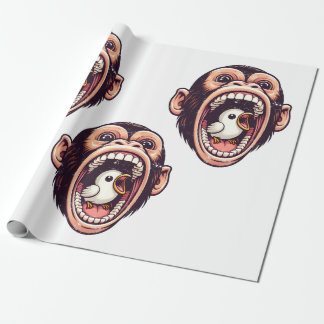 Papel De Presente Pássaro Macaco