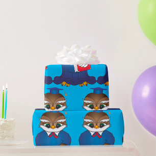 Papel De Presente Pássaro Scholar Cute para Graduação de Wise Owl