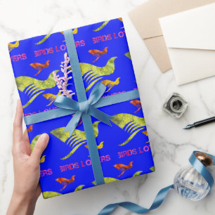 Papel De Presente Pássaros Amantes