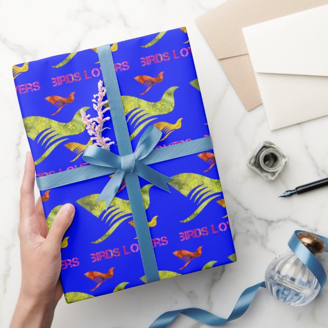 Papel De Presente Pássaros Amantes (Presentear)