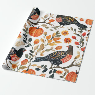 Papel De Presente Pássaros Boho Aquarela – Artística Inspiração na N