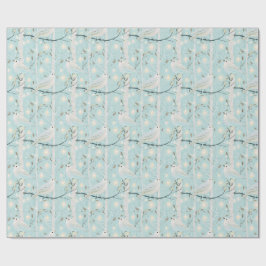 Papel De Presente Pássaros Brilho de Bétula