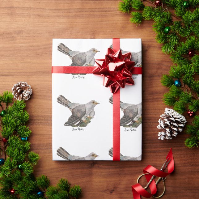Papel De Presente Pássaros da floresta em aquarela (Presente de Natal)