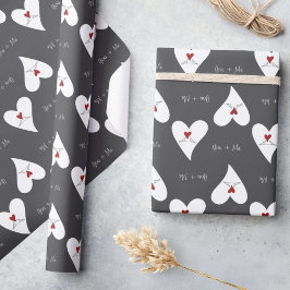 Papel De Presente Pássaros de Amor Modernos Simples Personalizados C