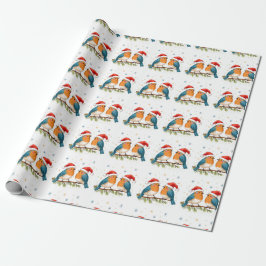 Papel De Presente Pássaros de Natal
